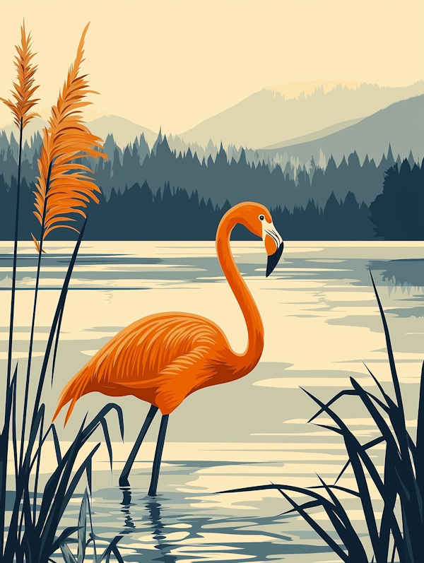 Serene Flamingo in Natural Habitat