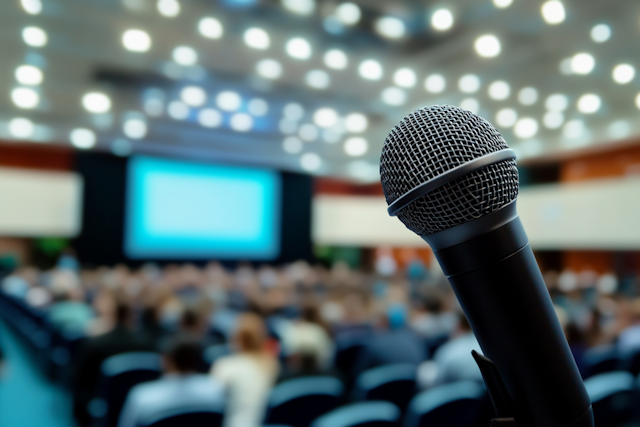 Conference Hall Microphone Focus