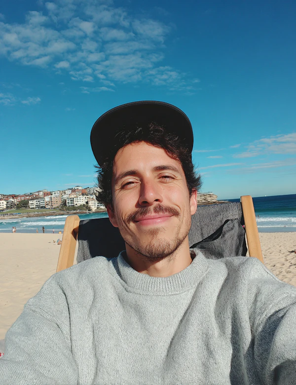 Man Relaxing on Beach