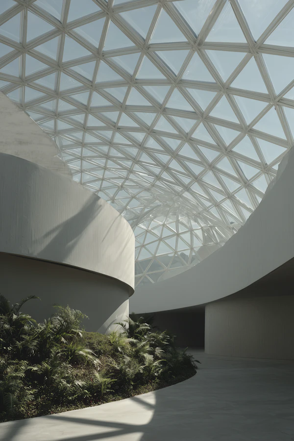 Modern Glass Dome Space