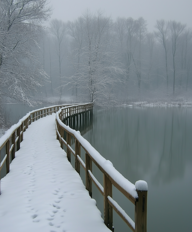 Serene Winter Walkway