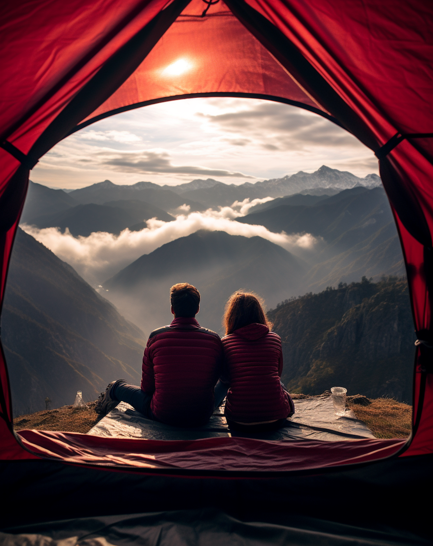 Companion's Embrace at Sunset Peak