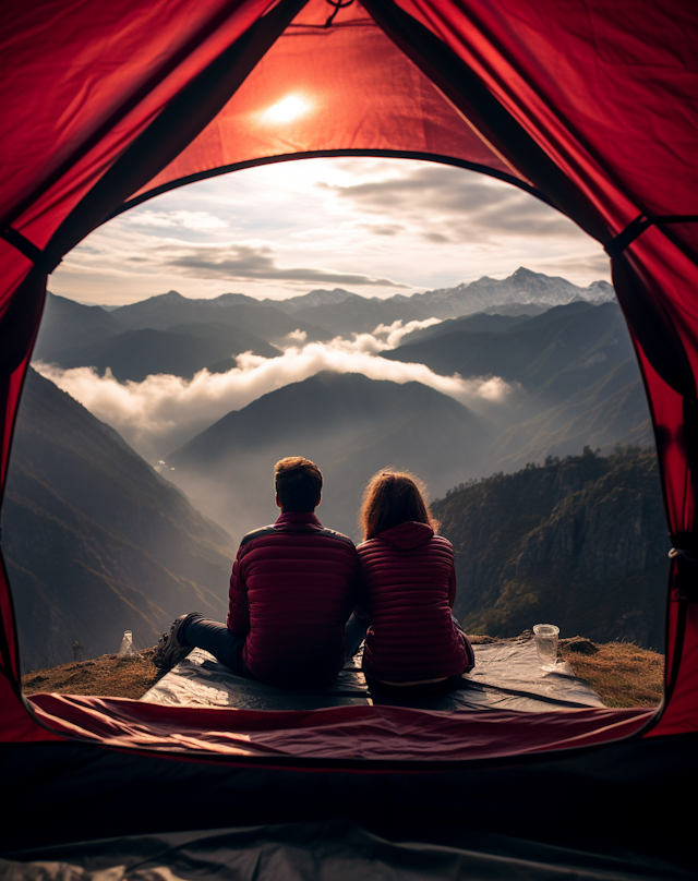 Companion's Embrace at Sunset Peak