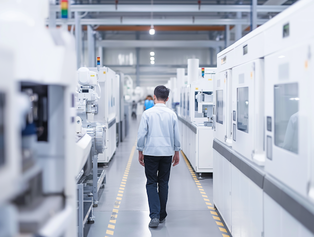 Worker in High-Tech Industrial Facility