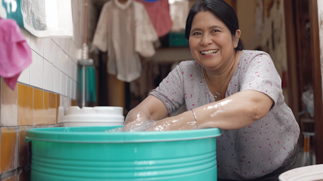 Woman Washing Clothes