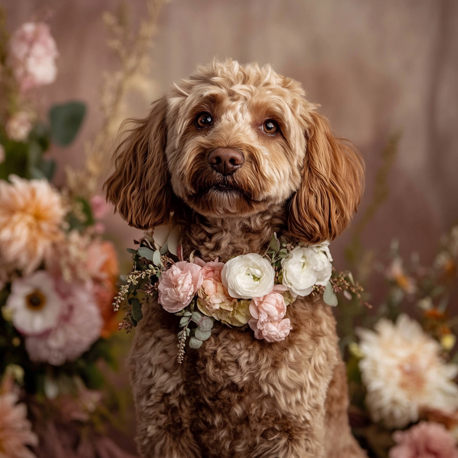 Floral Adorned Dog