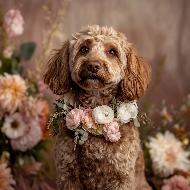 Floral Adorned Dog