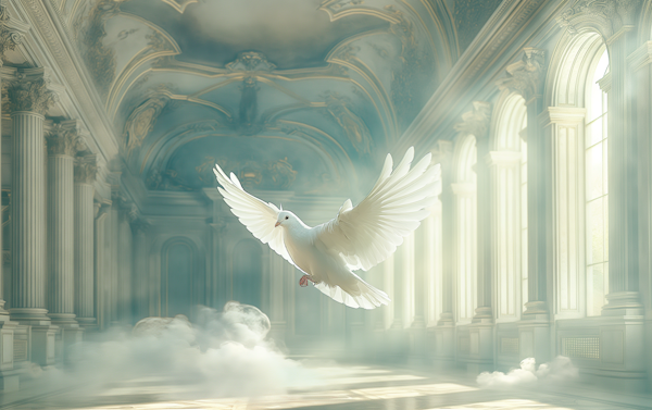 Ethereal Dove in Classical Interior