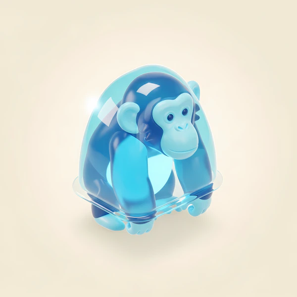 Blue Monkey Sculpture