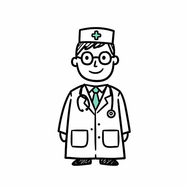 Friendly Cartoon Doctor