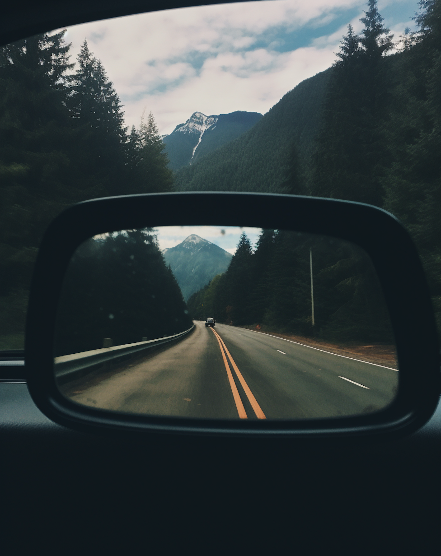 Reflections of a Scenic Mountain Drive