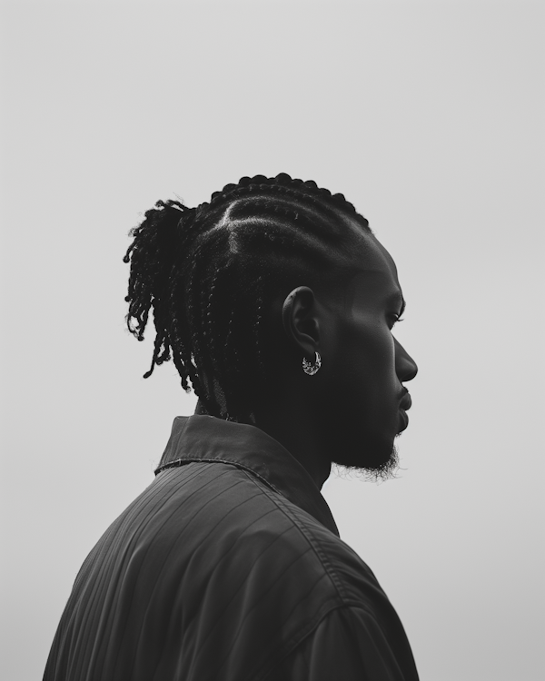 Monochrome Profile of a Young Man