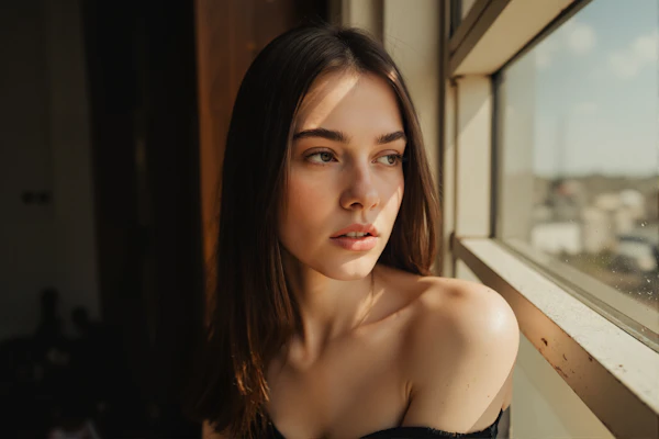 Thoughtful Woman by Window