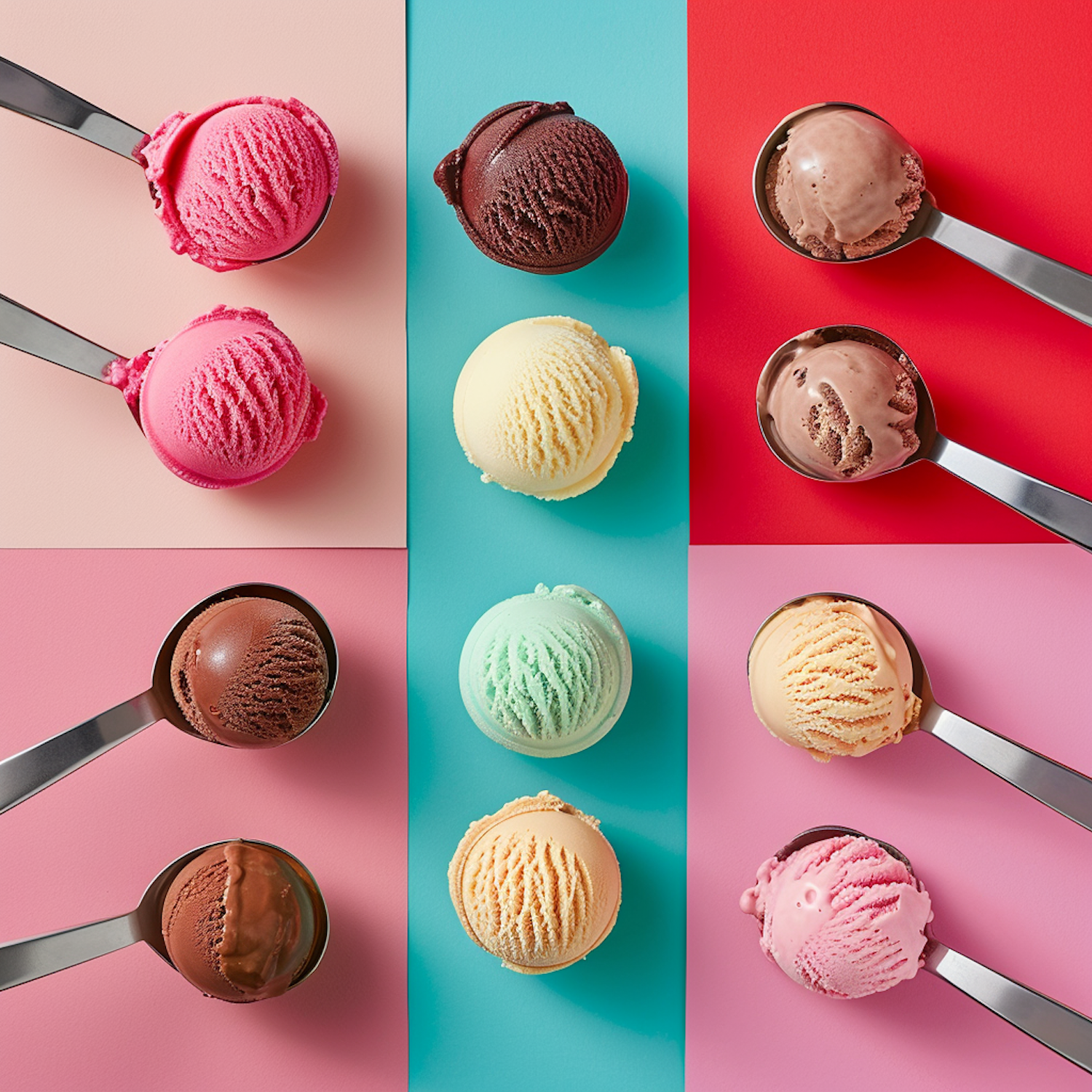 Colorful Array of Ice Cream Scoops