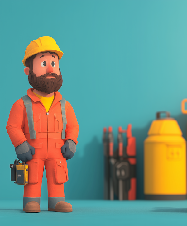 Stylized Worker in Safety Gear