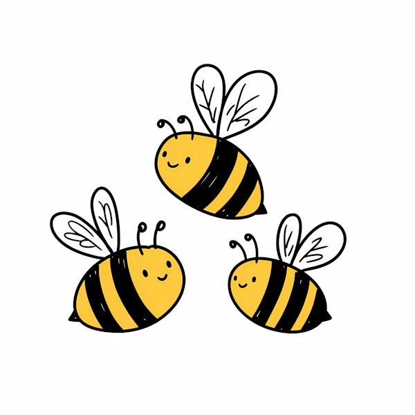 Cheerful Cartoon Bees