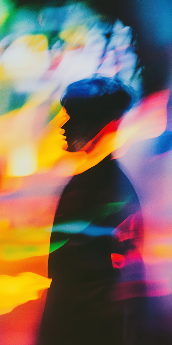 Silhouette Against Abstract Background