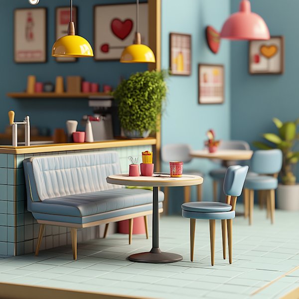 Colorful Contemporary Cafe Interior