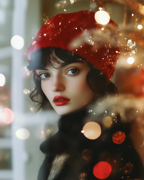 Portrait of a Young Woman with Red Hat