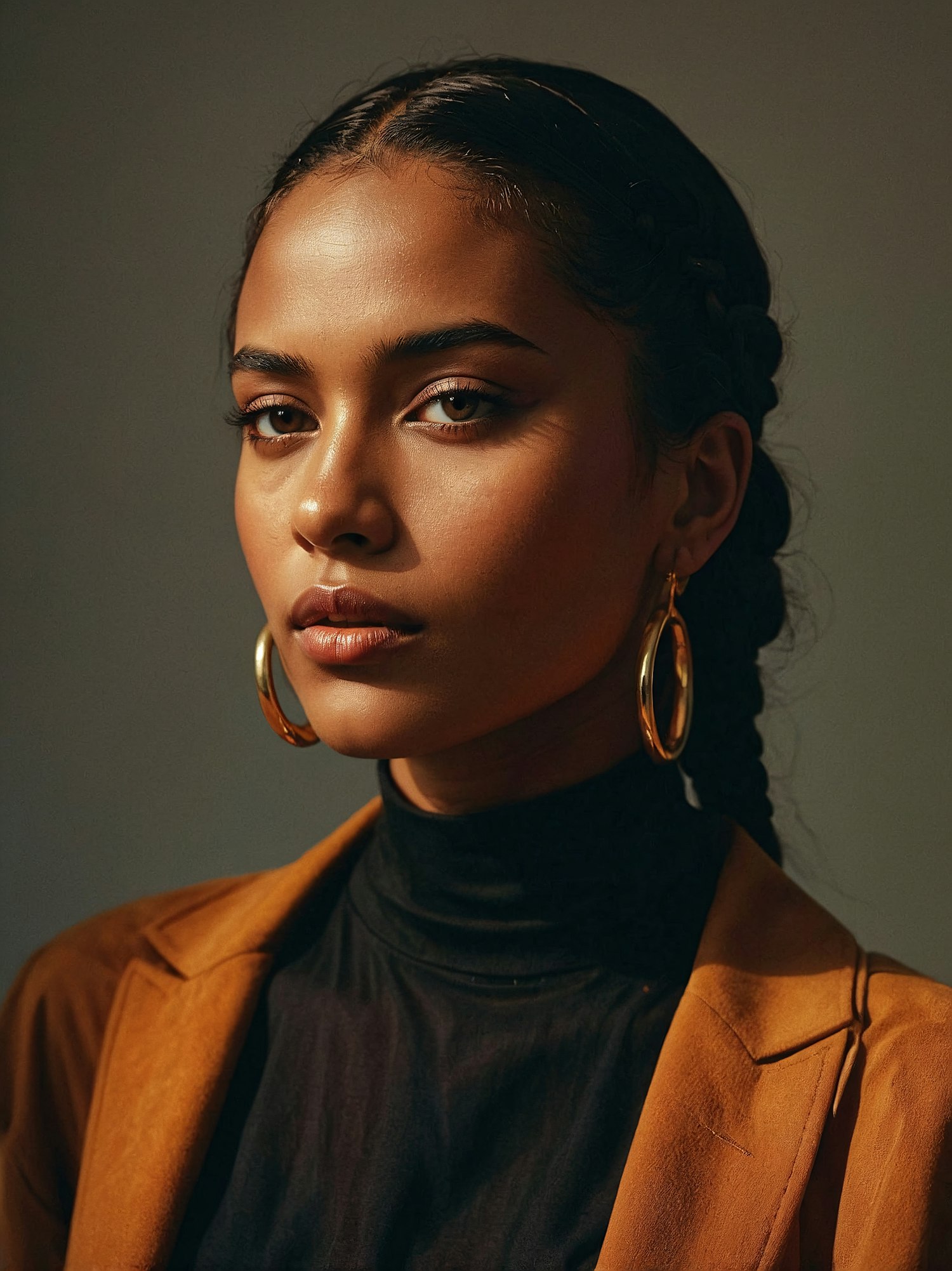 Portrait of a Woman with Braided Hair