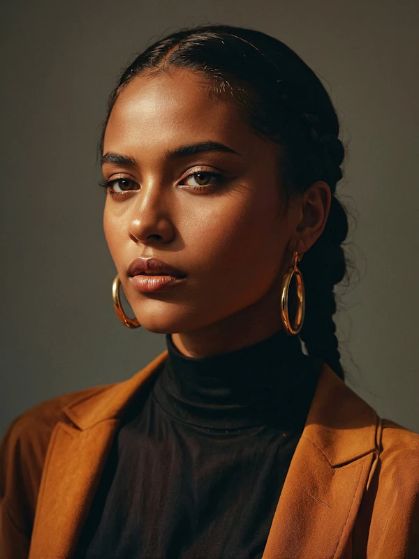 Portrait of a Woman with Braided Hair