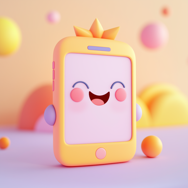 Cheerful Anthropomorphic Smartphone