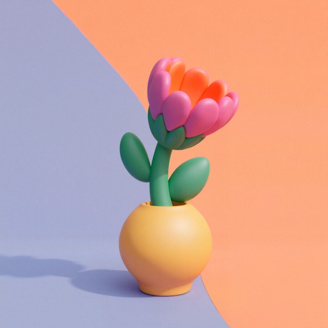 Stylized Flower in Vase