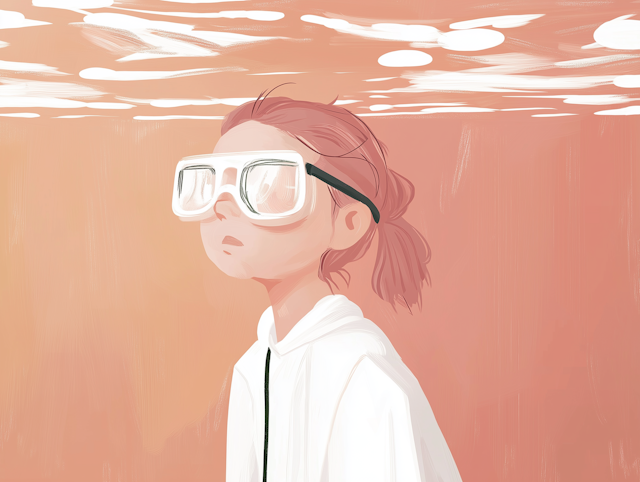 Contemplative Girl with Glasses