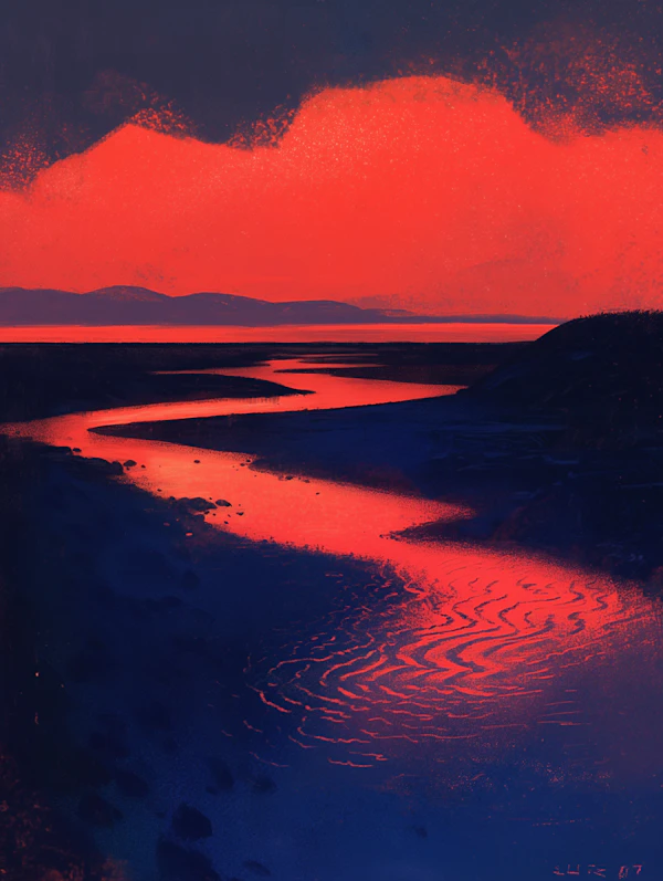 Fiery River Landscape