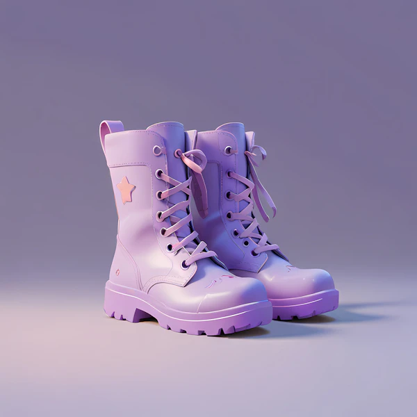 Lavender High-Top Boots