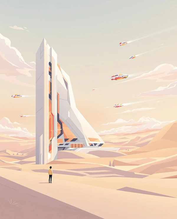 Futuristic Desert Scene