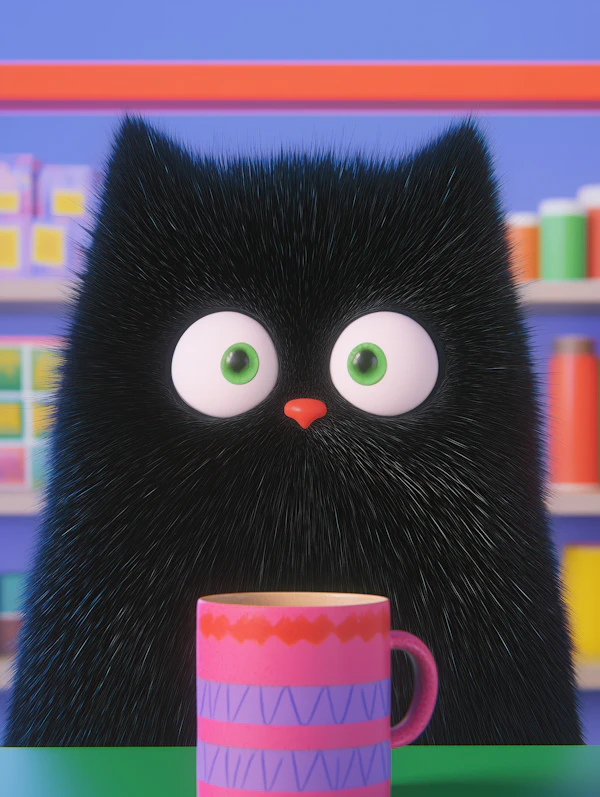 Whimsical Black Cat