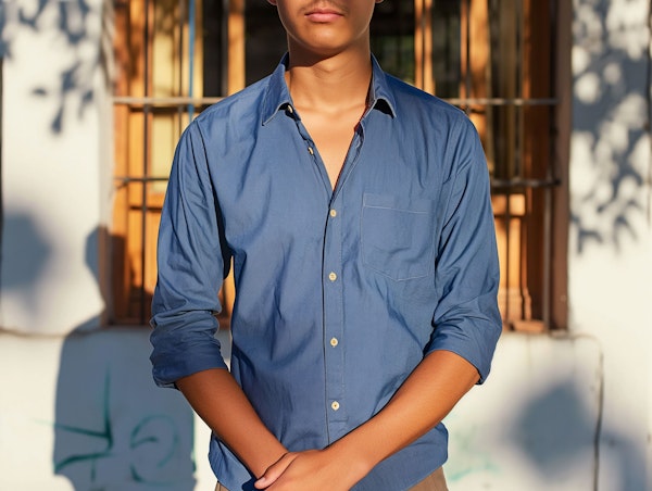 Contemplative Young Man in Urban Setting