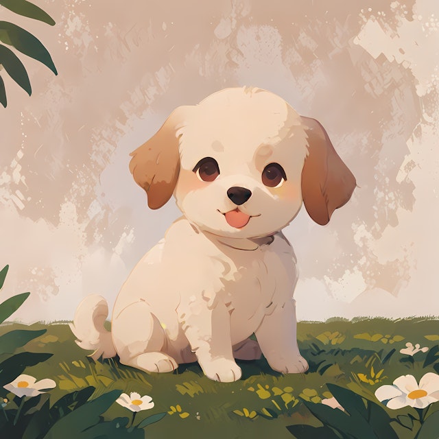 Adorable Cartoon Puppy