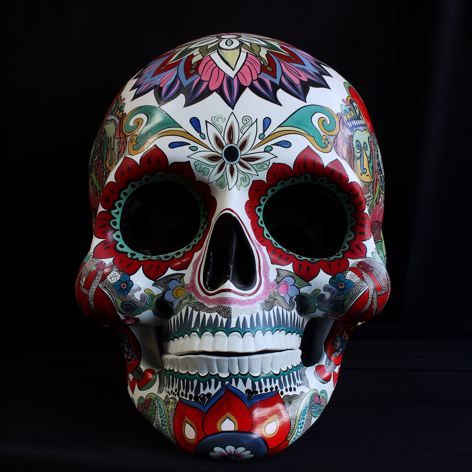 Vibrant Day of the Dead Skull