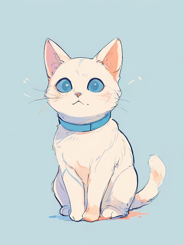 White Cat Illustration