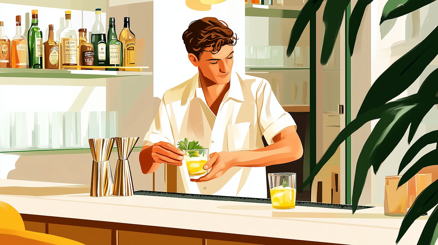 Bartender Making Cocktail