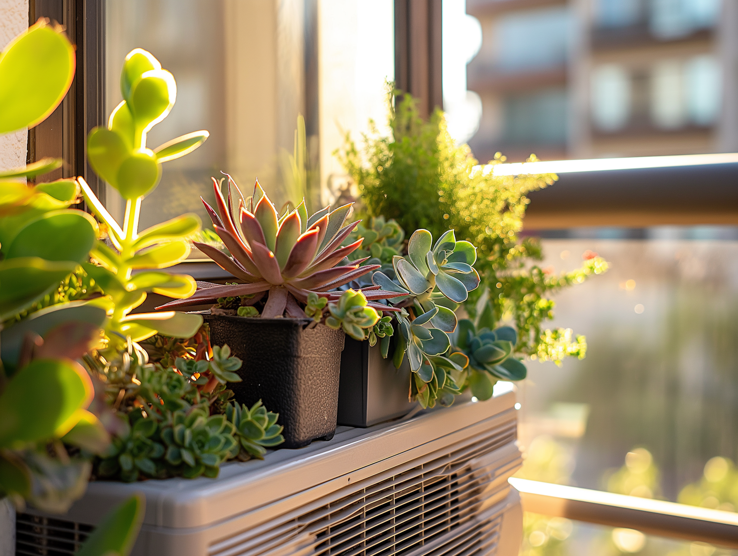 Succulent Plants on Windowsill