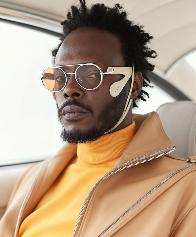 Stylish Man in Orange Turtleneck