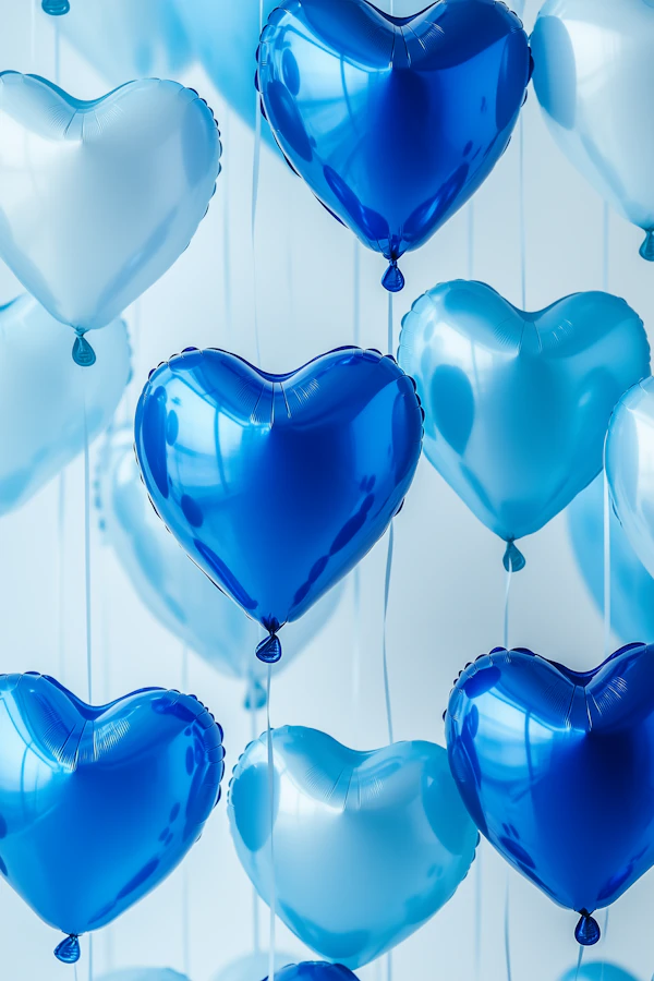 Blue Heart Balloons