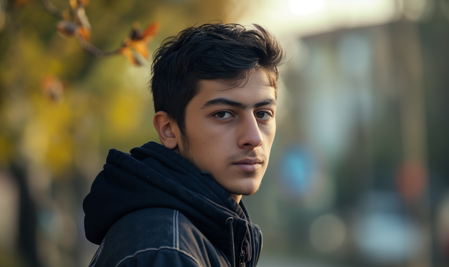 Contemplative Young Man Outdoors