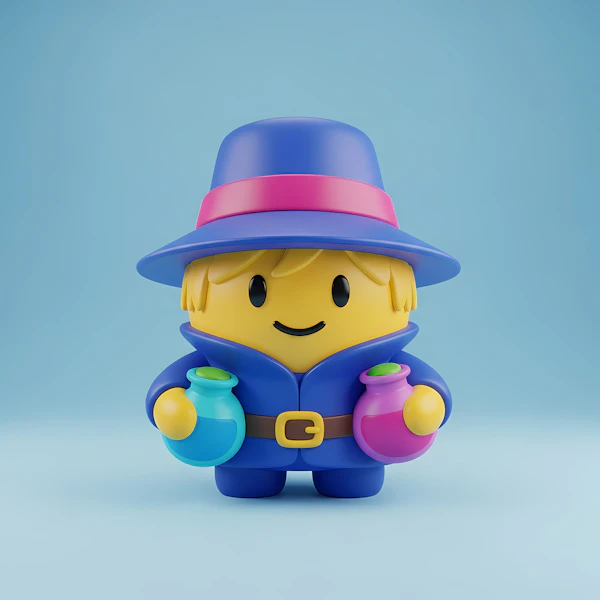 Cartoon Character with Potions