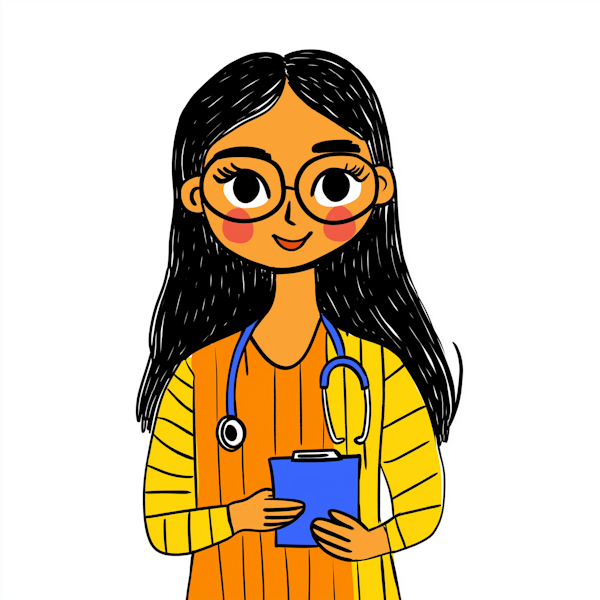 Illustration of Young Female Doctor