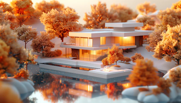 Serene Luxury Home Amidst Autumnal Beauty
