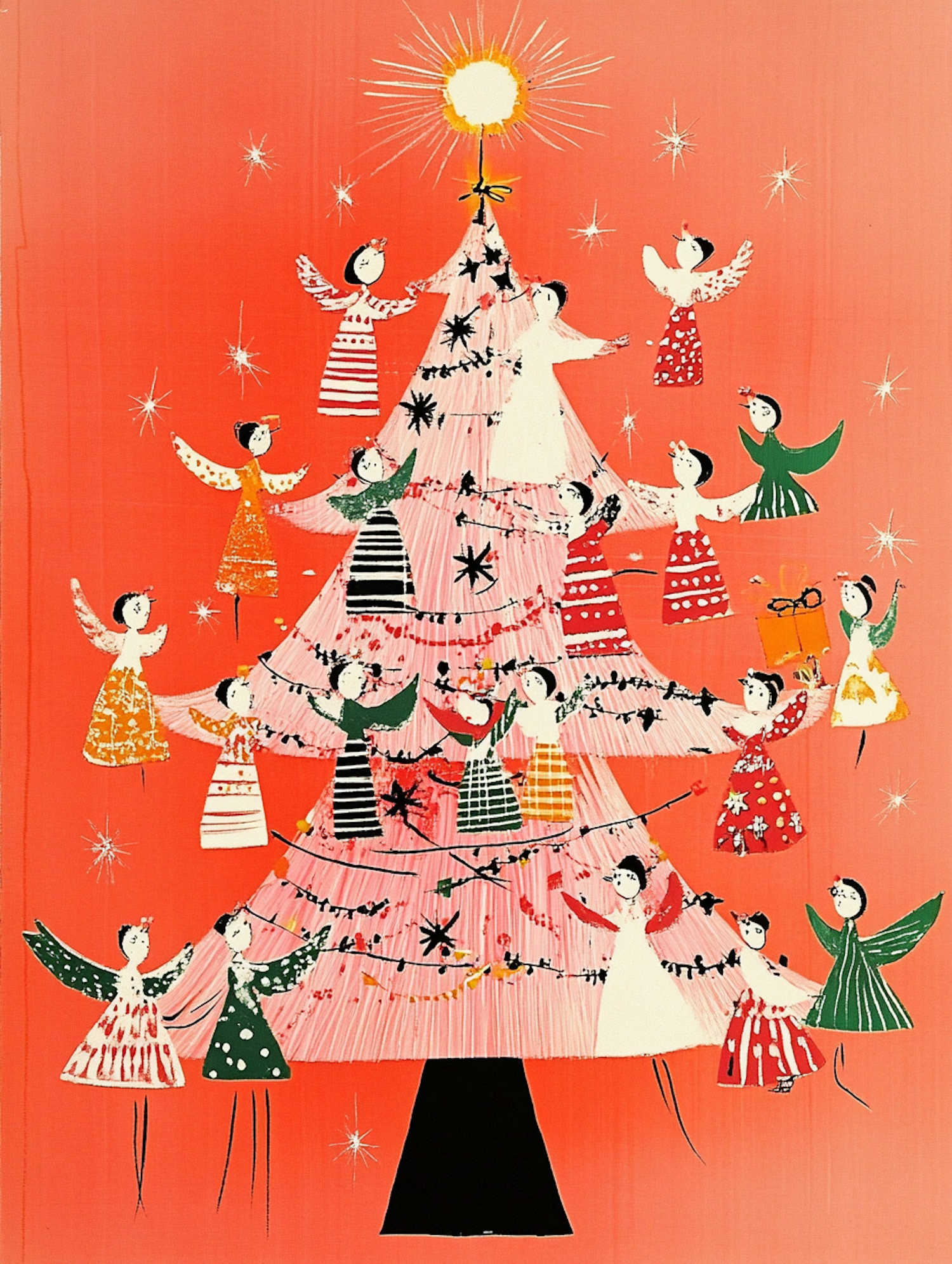 Whimsical Christmas Tree Illustration