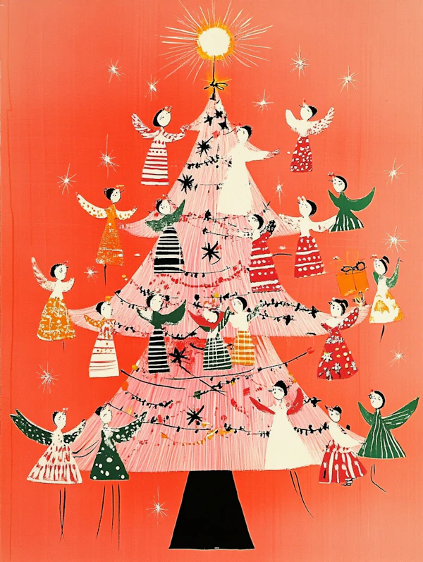 Whimsical Christmas Tree Illustration