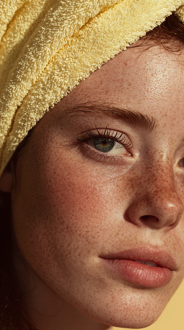Freckled Face Close-Up