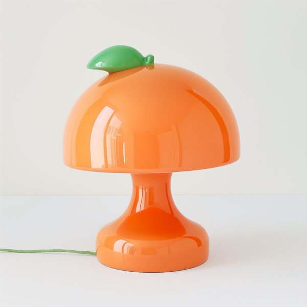Modern Orange Mushroom-Styled Lamp