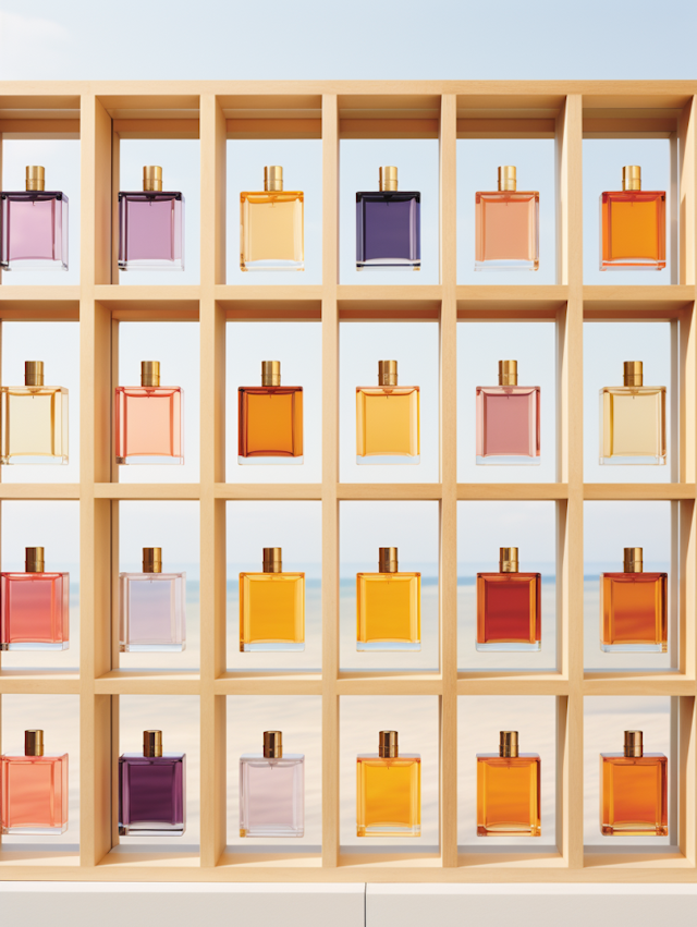 Luxury Fragrance Collection in Symmetrical Display