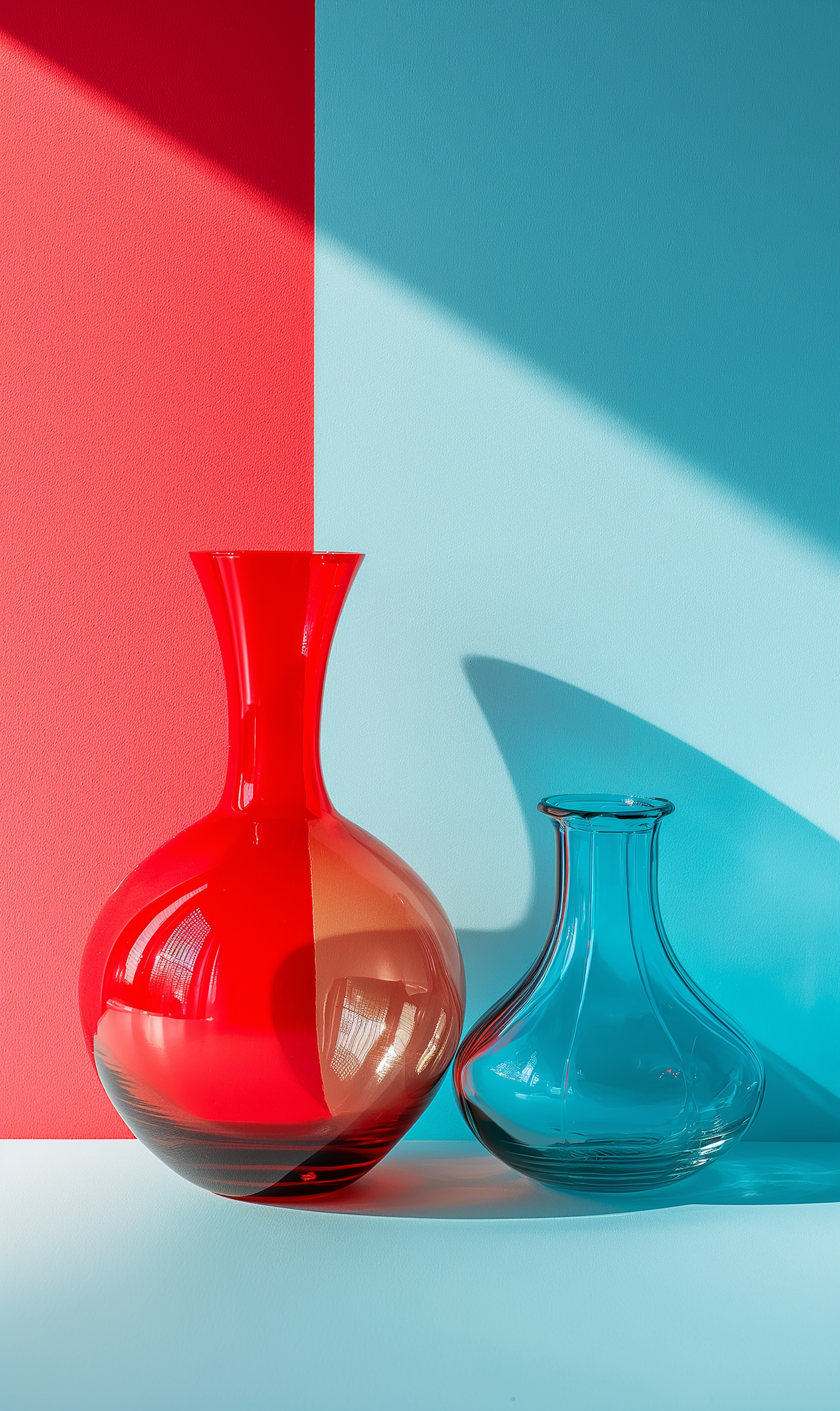 Contrasting Vases Still Life